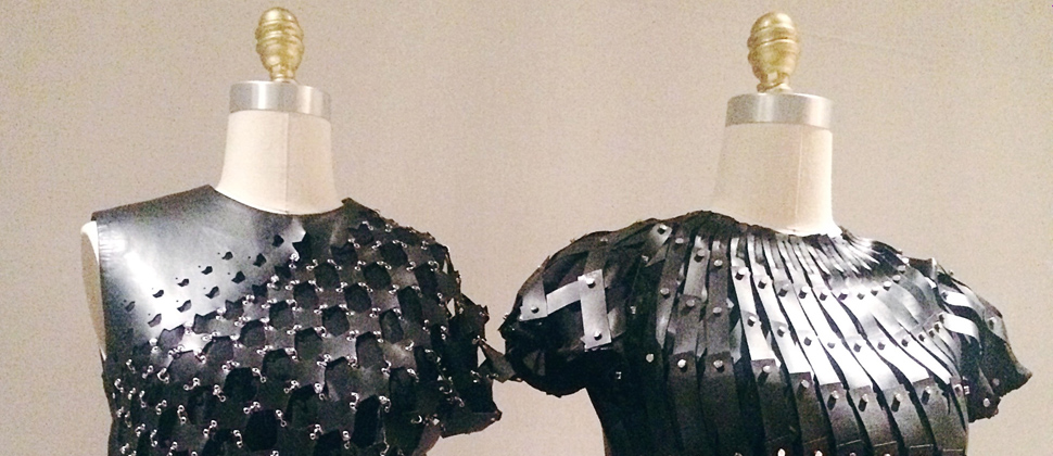 dresses by Rei Kawakubo Comme des Garcons on display at The Metropolitan Museum of Art in Manus x Machina featured